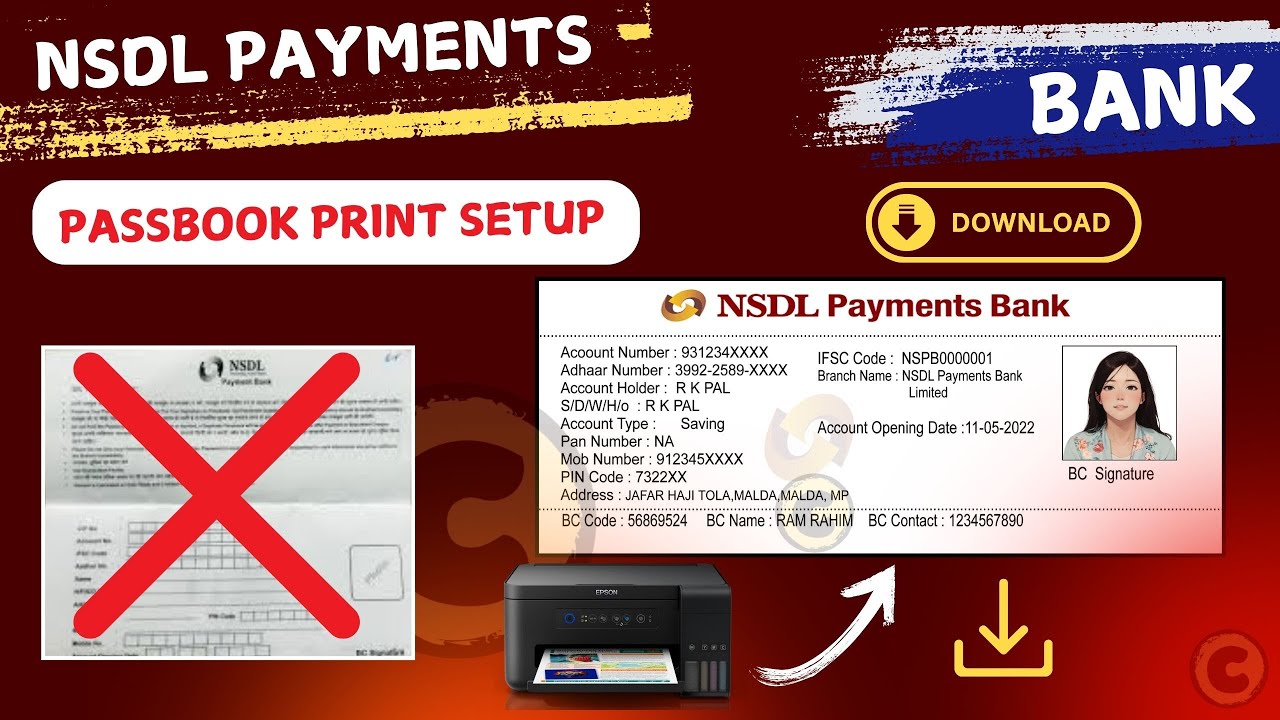 NSDL PAYMENT BANK TYPING PASSBOOK PRINT SOFTWARE|BANK PASSBOOK PRINTING MACHINE|NSDL BANK|CSP UNLOCK