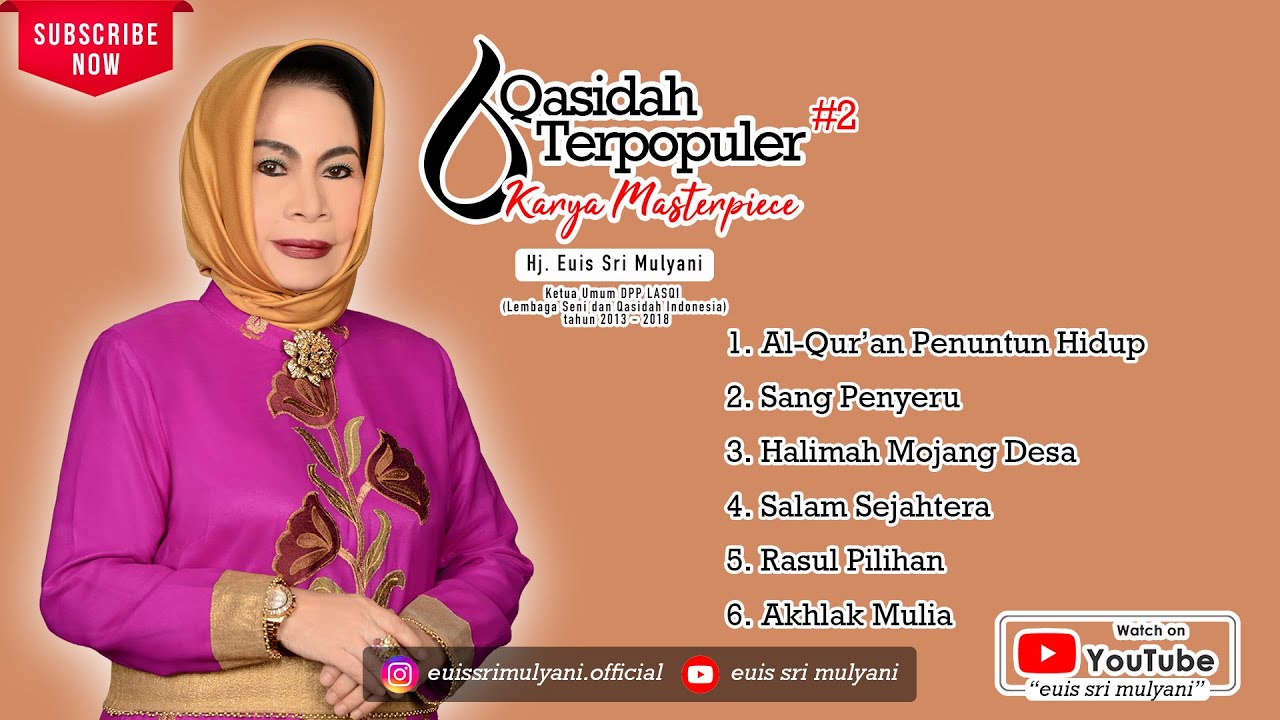 6 LAGU QASIDAH TERPOPULER #2 MASTERPIECE Hj. Euis Sri Mulyani (Official Music) #euissrimulyani