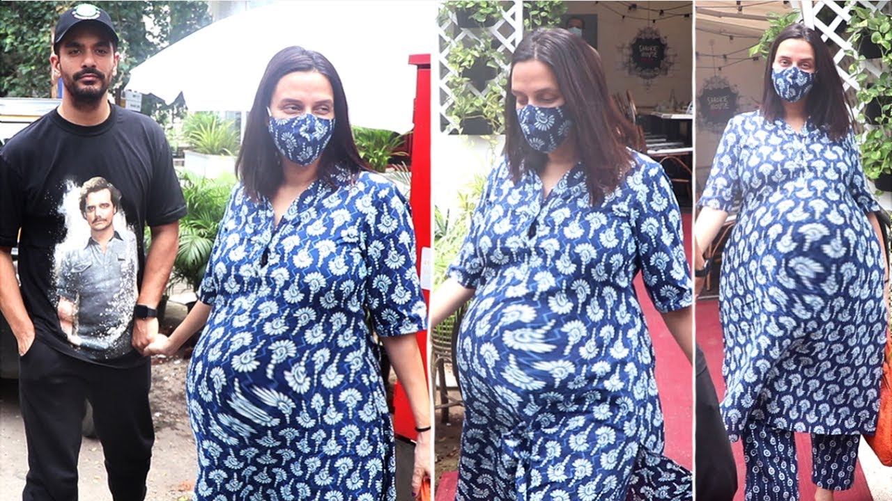 Heavily Pregnant Neha Dhupia's Baby Bump Growing Gracefully In Last Month Of Pregnancy