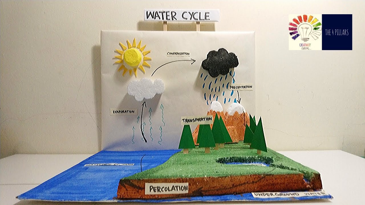 Water Cycle Model 3D School Project | Science Exhibition Model For Students | The4Pillars