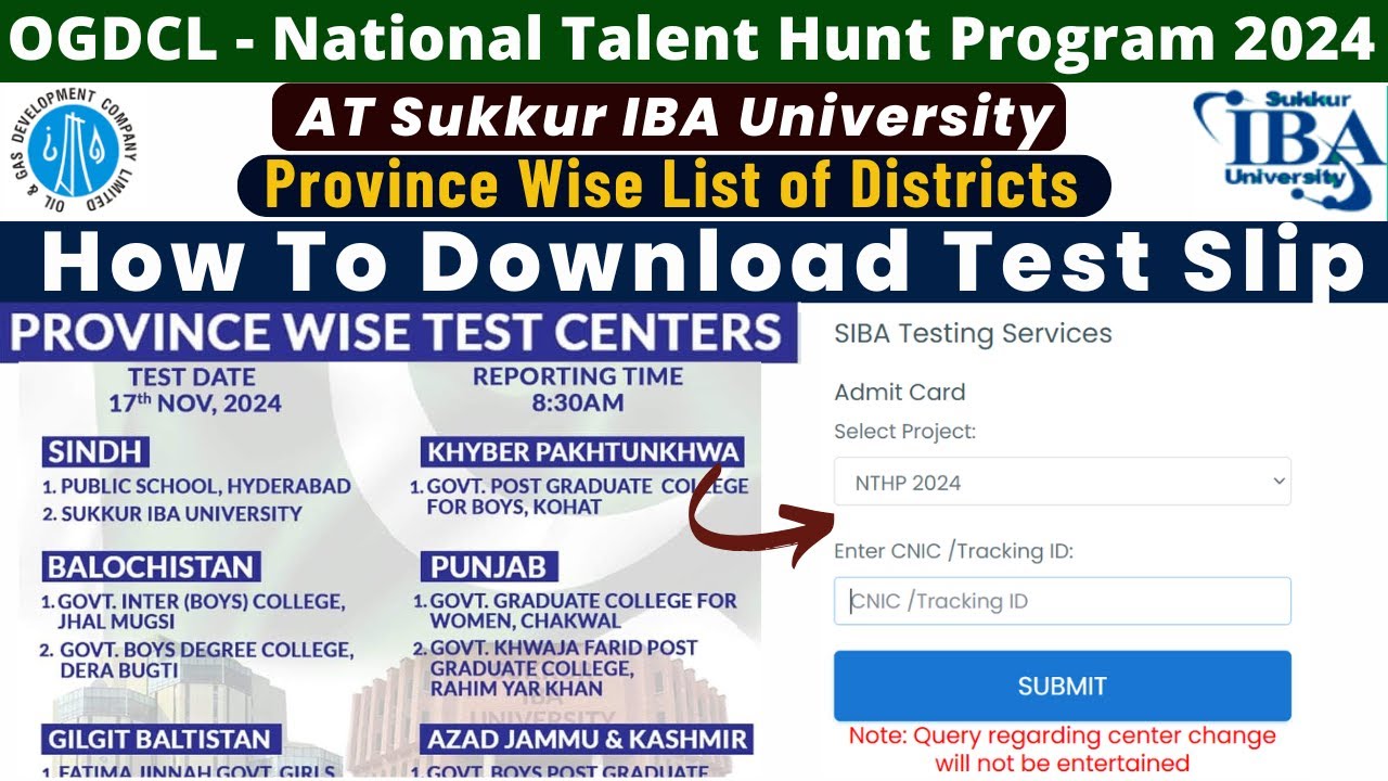 OGDCL National Talent Hunt Program 2024 | Province-Wise Test Centers & Slip Download Complete Guide