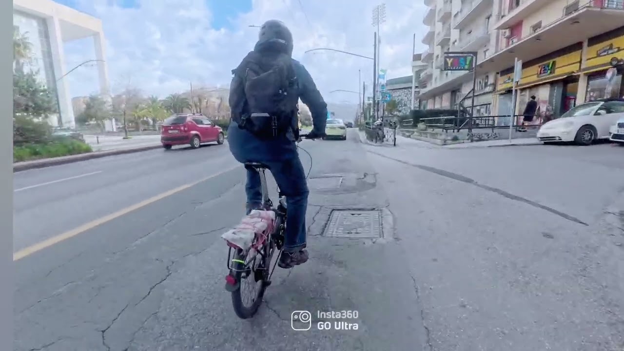 Happy new year. cycle around the middle of Athens.
