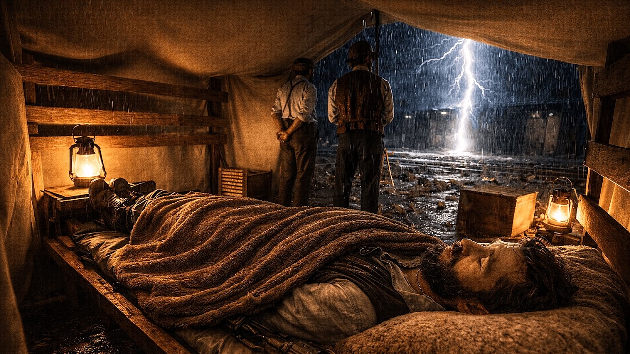 Peaceful Thunderstorm Night in a Cozy Tent | Rain ASMR for Deep Sleep | RDR2 ASMR