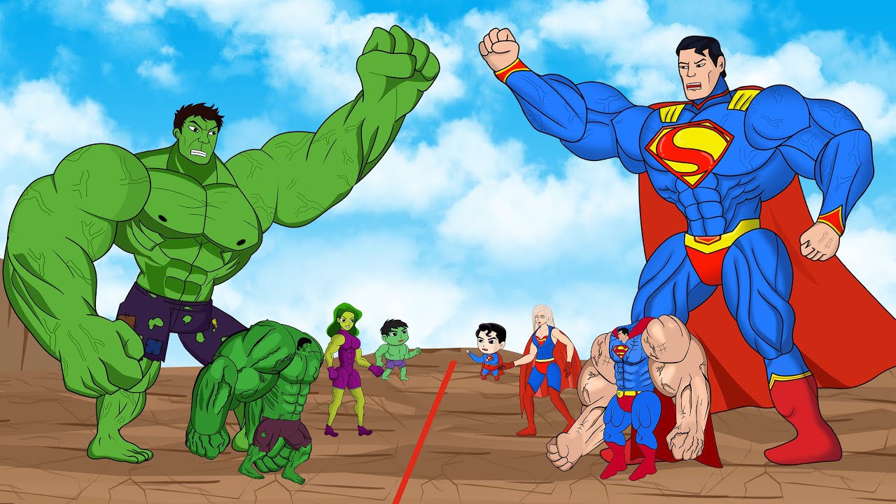 Evolution of HULK Vs Evolution of SUPERMAN - Arm Wrestling Fight : Who Is The King Of Super Heroes?
