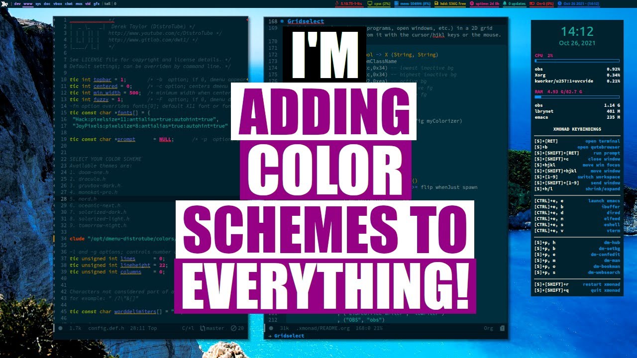 Multiple Color Themes In Dmenu And Other Programs
