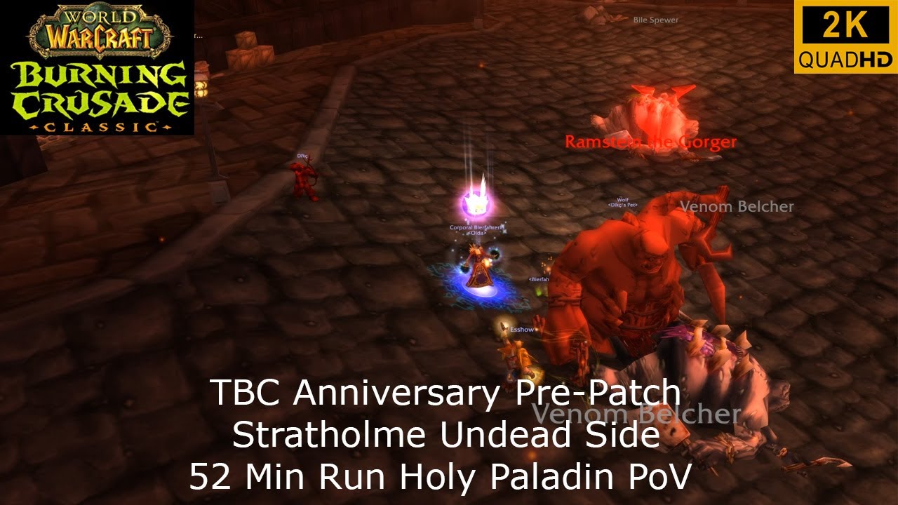 WoW TBC Anniversary Pre-Patch | Stratholme Undead Side 52 Min Run | Holy Paladin PoV | 2K