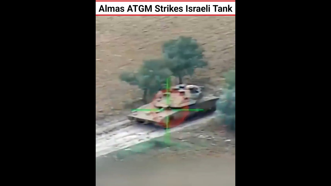Almas ATGM Strikes Israeli Tank #shorts