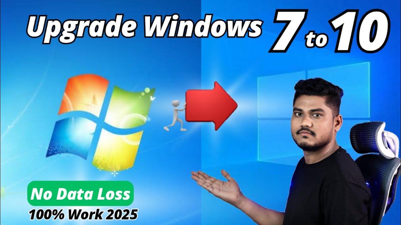 Windows 7 to Windows 10 Free Upgrade 2025 (No Data Loss) | Convert Windows 7 to 10