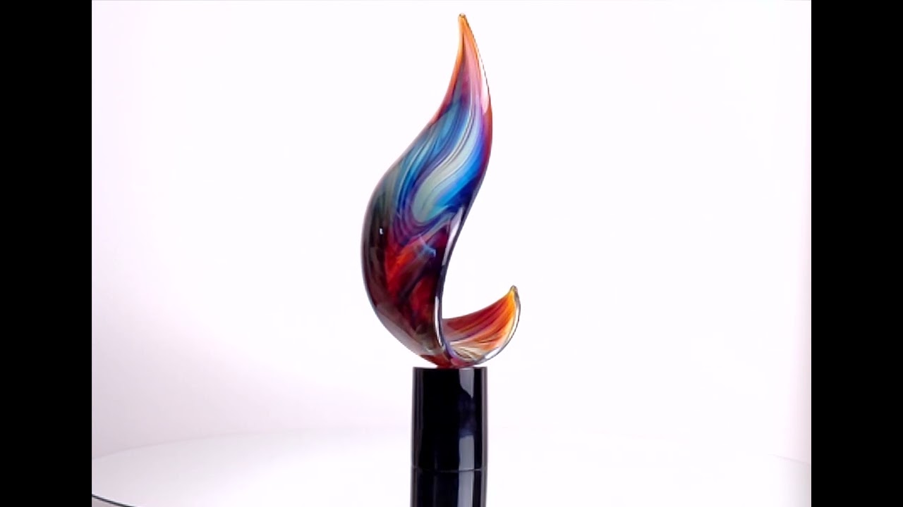 Murano Glass Abstract Sculpture Calcedony | ANCESTRAL CURVE YourMurano.com