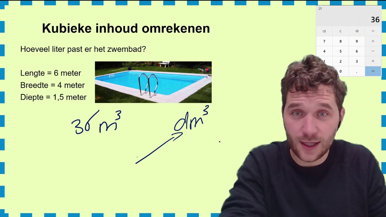 Rekenen met inhoud, de inhoud omrekenen naar liter reken uitleg video