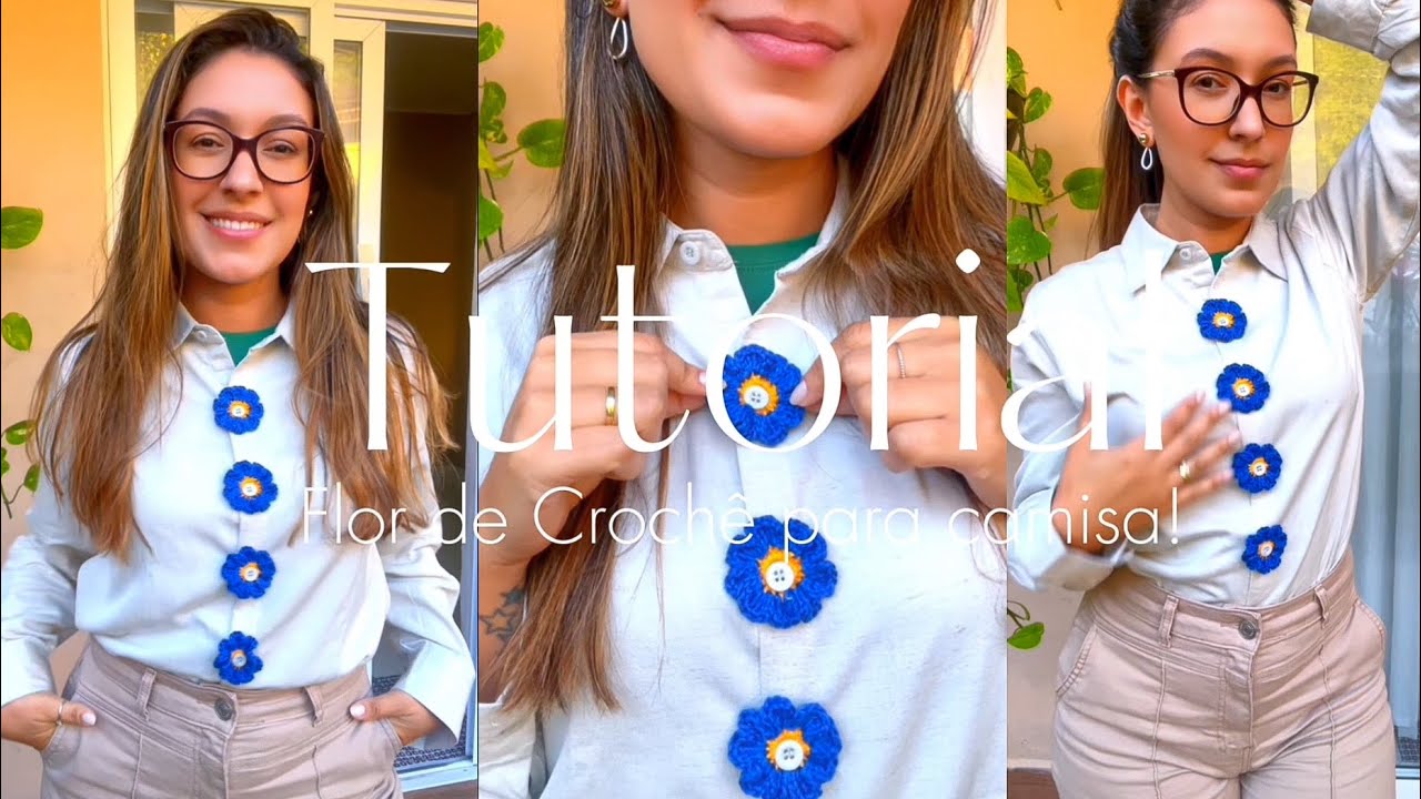 Aplique de Flor de Crochê na Camisa – Passo a Passo Completo