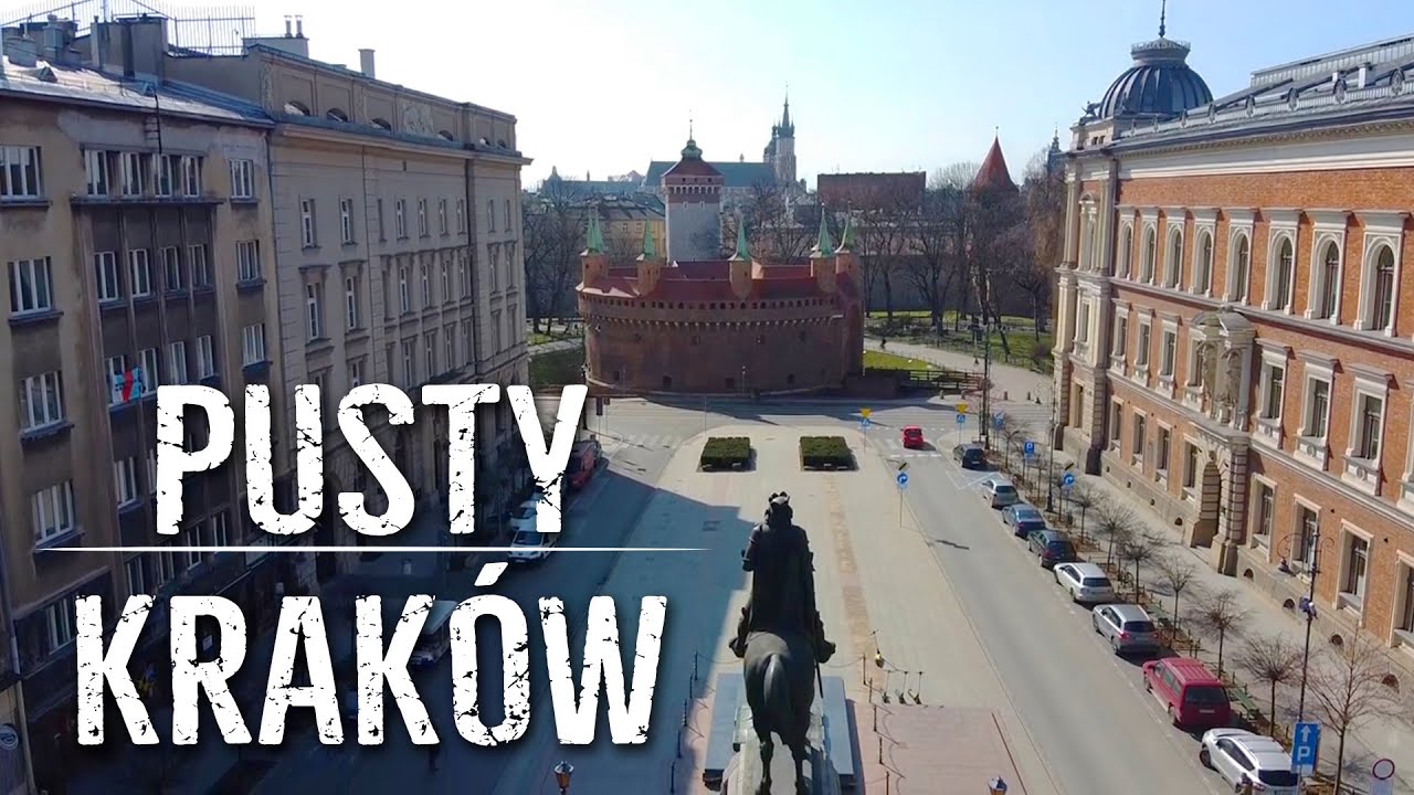 Kraków w południe podczas pandemii koronawirusa  - 17.03.2020 Opustoszały Kraków.