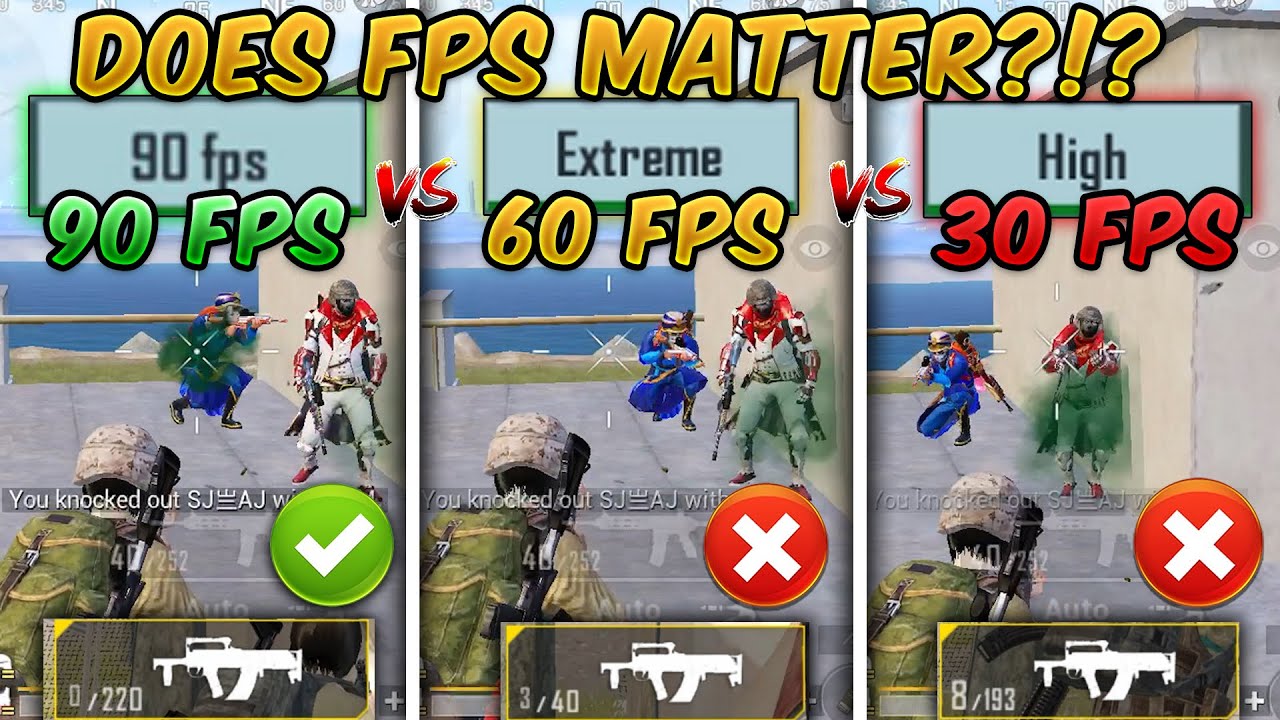 90 FPS против 60 FPS против 30 FPS (PUBG MOBILE). Имеет ли значение FPS? Сравнение лучших FPS