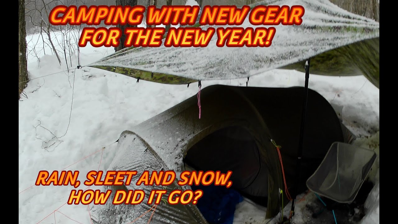 CAMPING WITH NEW GEAR FOR THE NEW YEAR AFTER SNOW STORM!