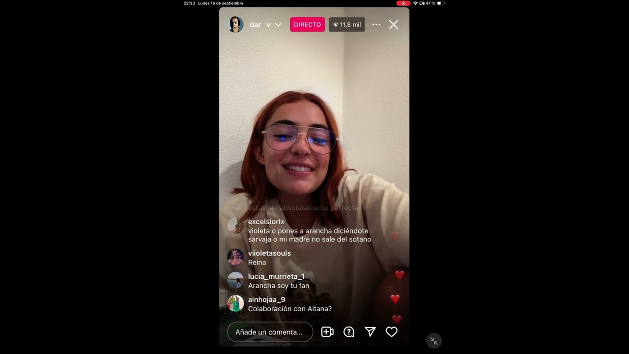 Directo de Violeta Hódar en instagram (16/09/2024)