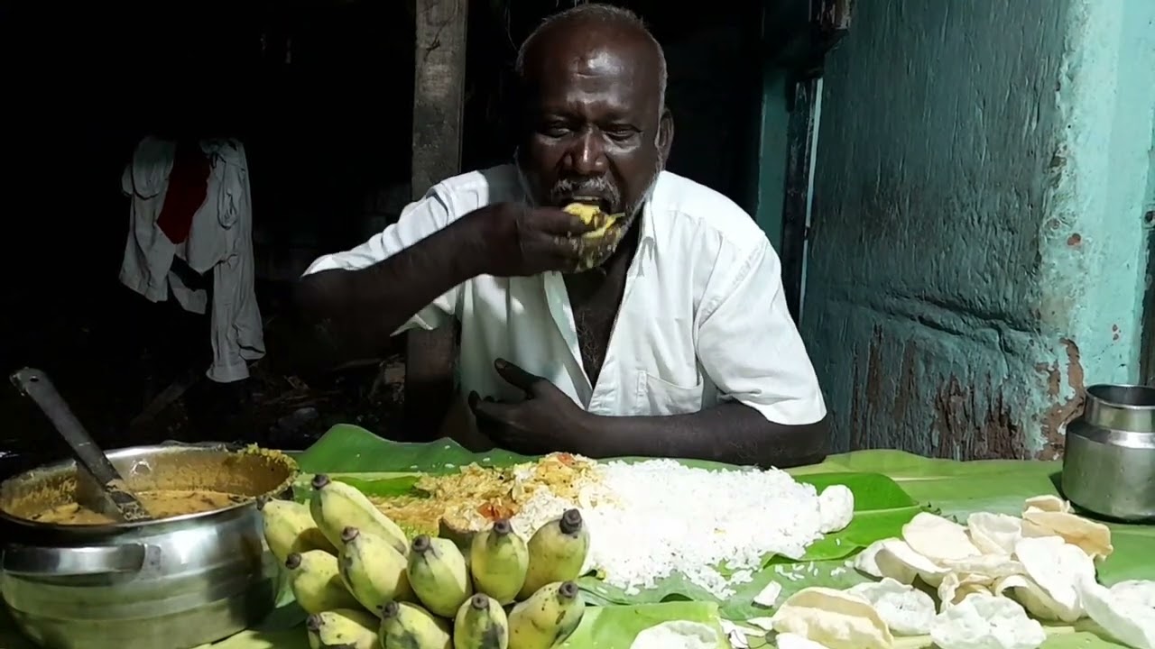 Sambar Rice Eating Challenge | White Rice Sambar Banana Vadagam | Food Challenge in India