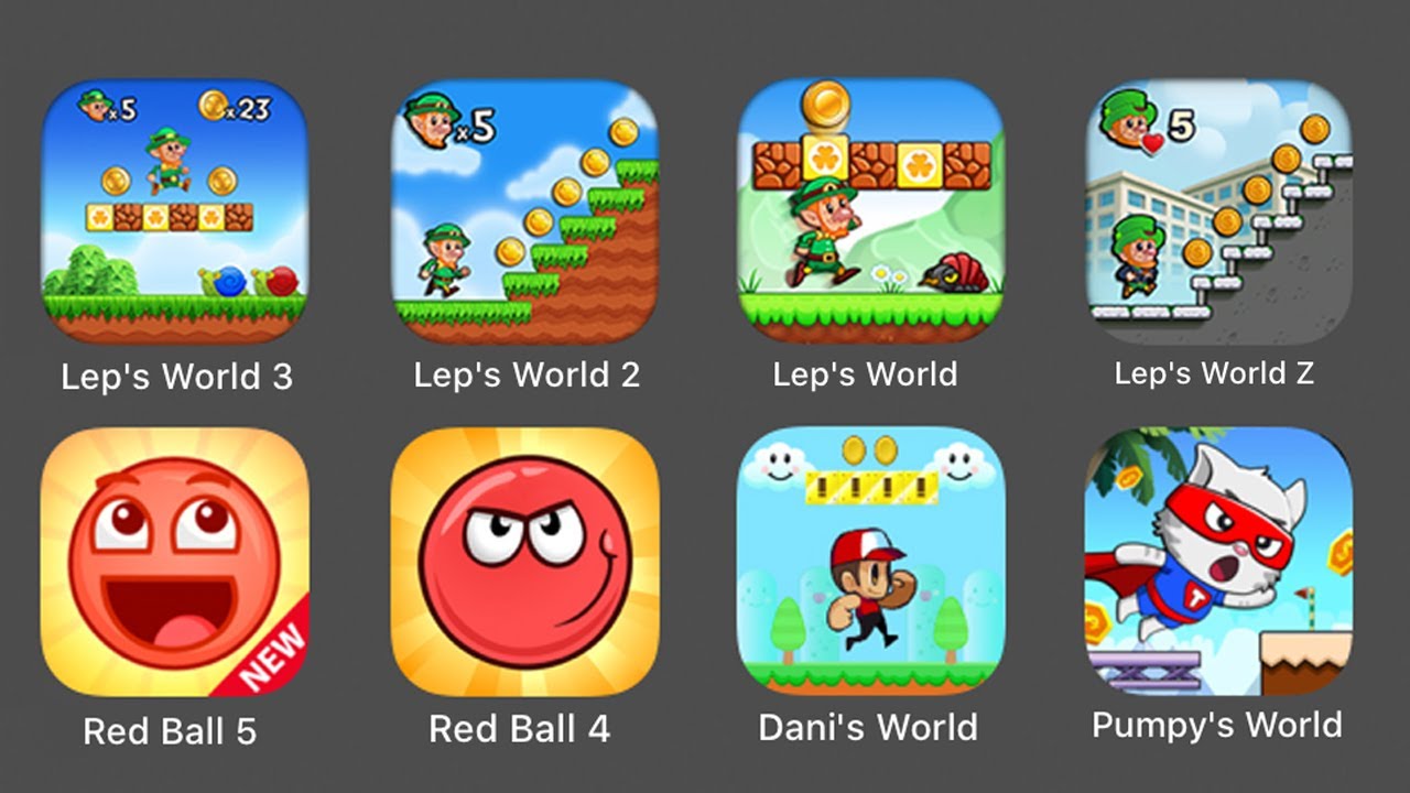 Lep's World 3,Lep's World 2,Lep's World,Lep's World Z,Red Ball 5,Red Ball 4,Pumpy's World
