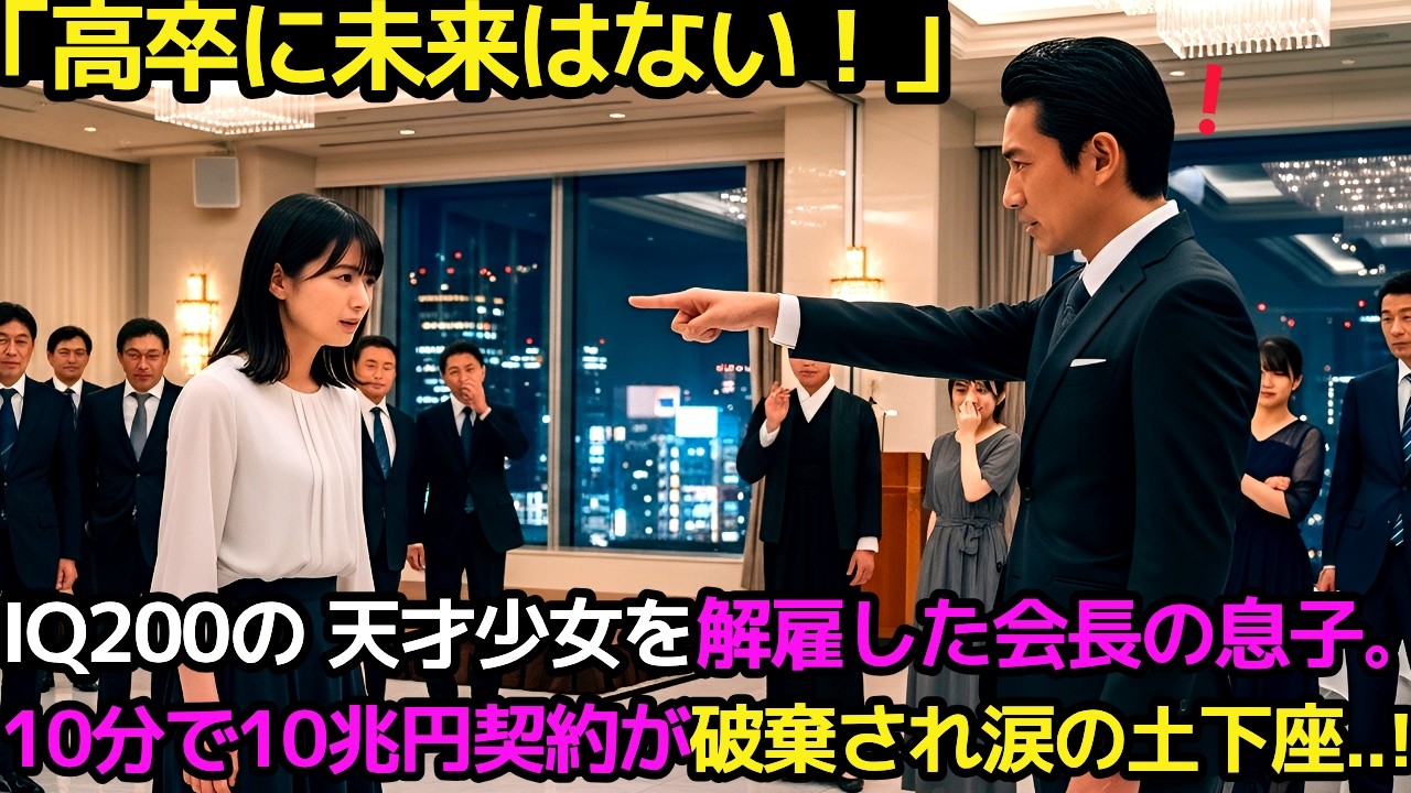 「高卒に未来はない！」とIQ200の天才少女を解雇した会長の息子。わずか10分で10兆円契約が破棄され涙の土下座…！【感動する話】【朗読】
