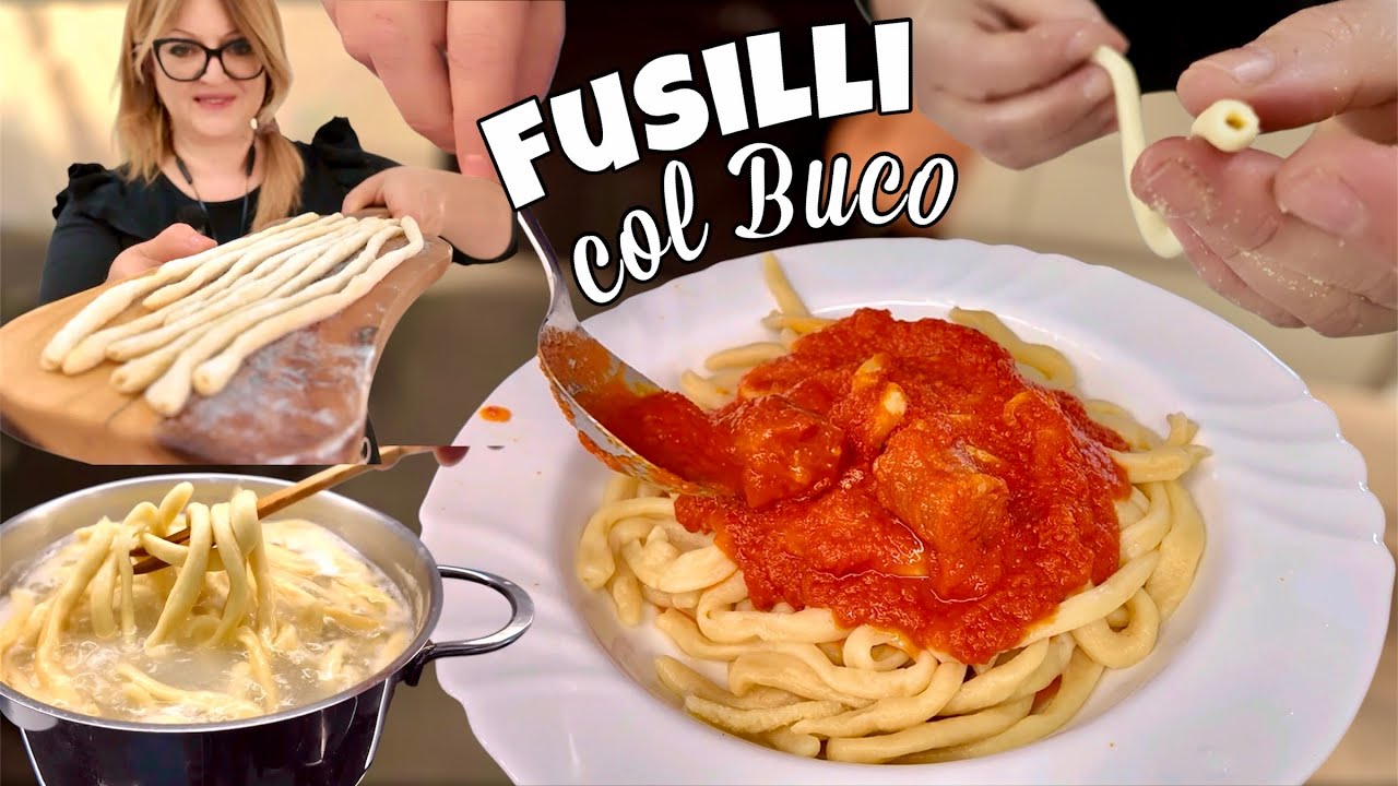Паста Фузилли Кол Буко ручной работы, приготовленная ТОЛЬКО из муки и воды 🍝 Воскресное блюдо 🍝