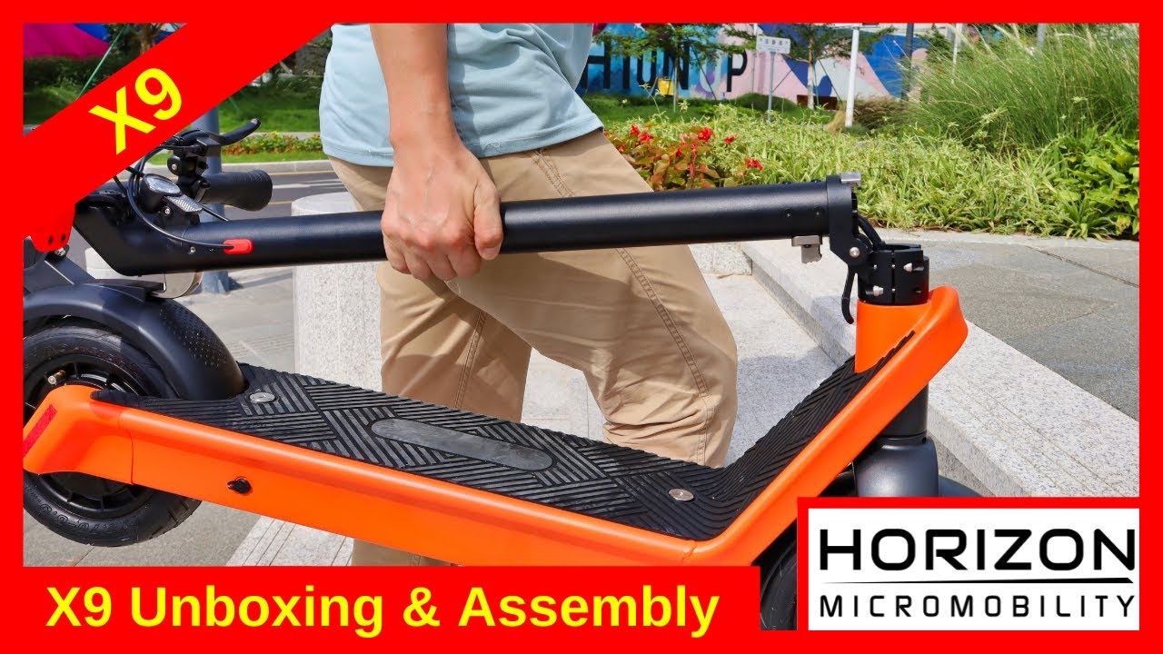HX X9 electric scooter unboxing & assembly
