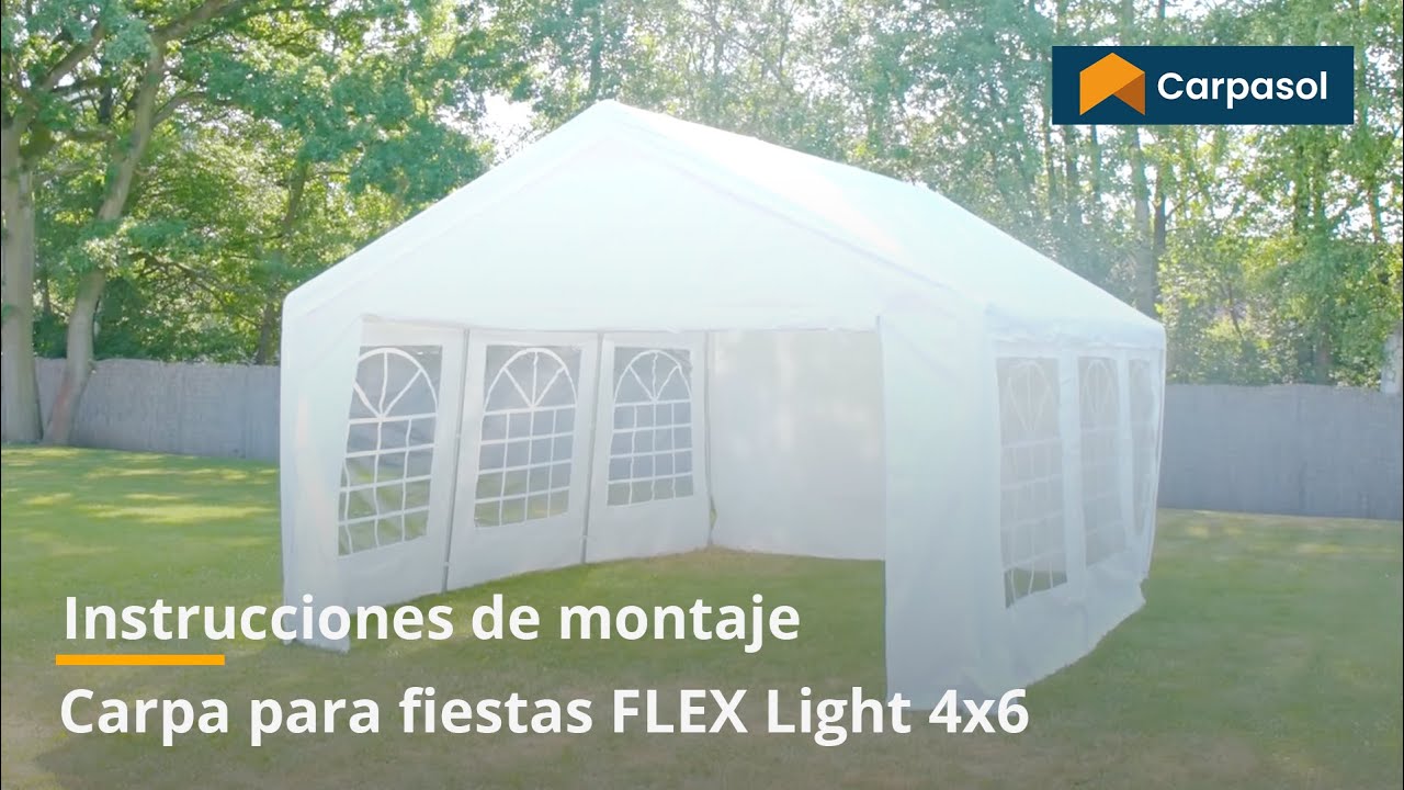 Carpa para fiestas 4x6 - Instrucciones de montaje (FLEX Light) | Carpasol