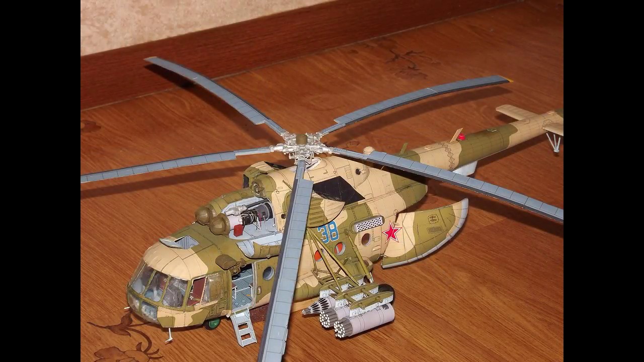 Сборка бумажной модели вертолёта Ми-8МТ