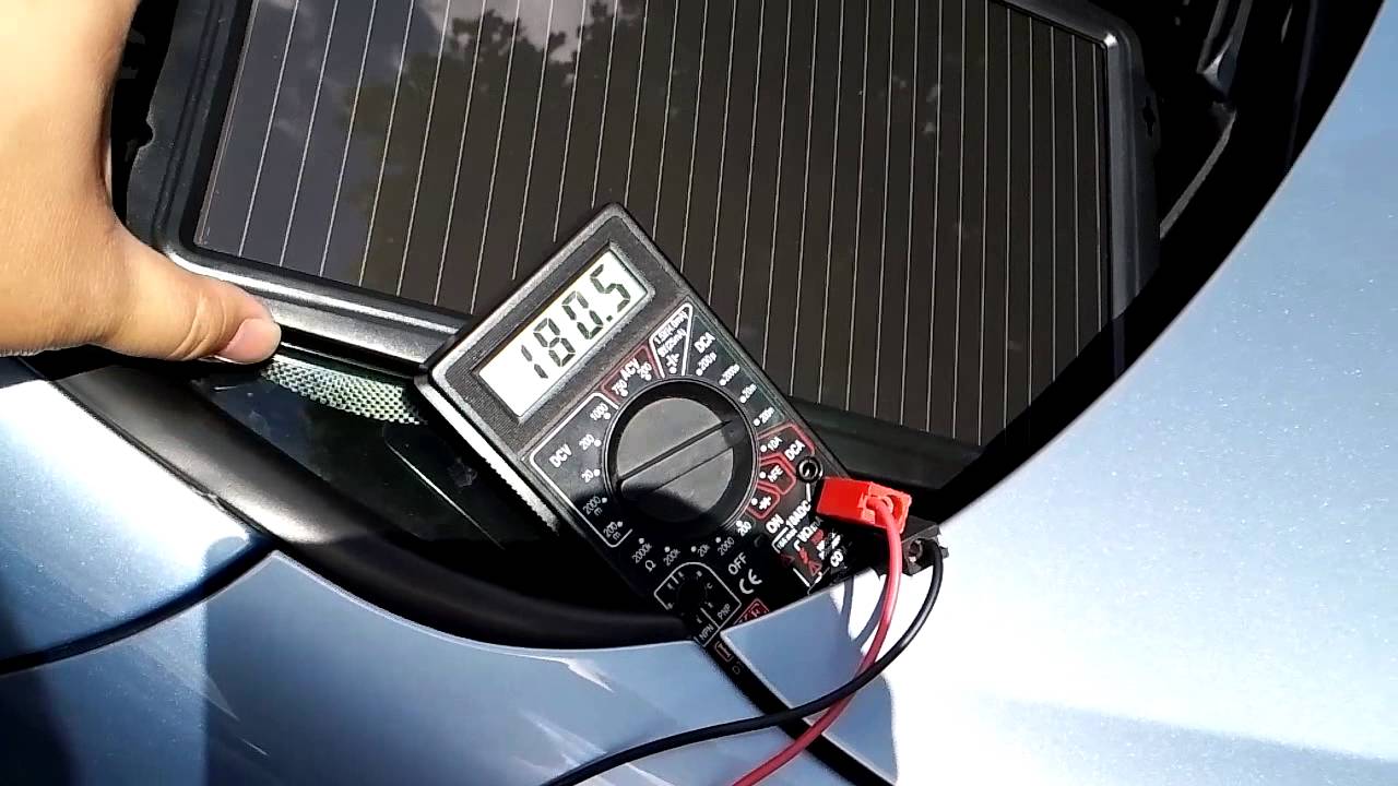AA solar panel car battery charger testing