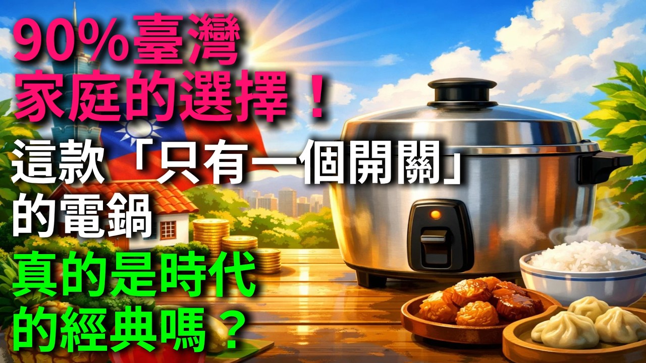 在科技領先的臺灣，90%的家庭卻依然鐘愛一款1960年就開始售賣、只有一個開關的「老式」電鍋。為何這款看似「過時」的電器，能成為臺灣家庭的「國民神器」？本視頻揭秘它的背後故事，揭示為什麽它能跨越60年