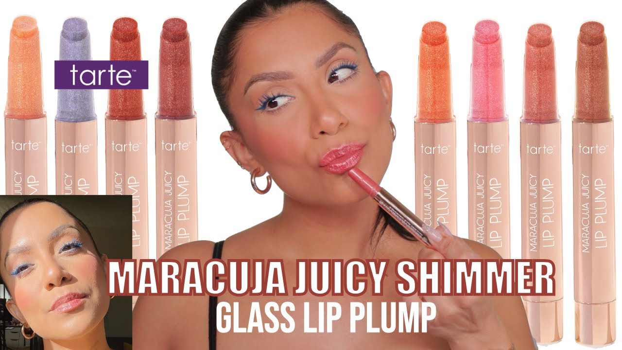 *новый вирусный* TARTE MARACUJA JUICY SHIMMER GLASS LIP PLUMP + NATURAL LIFTING SWOTCHES | Magdal...