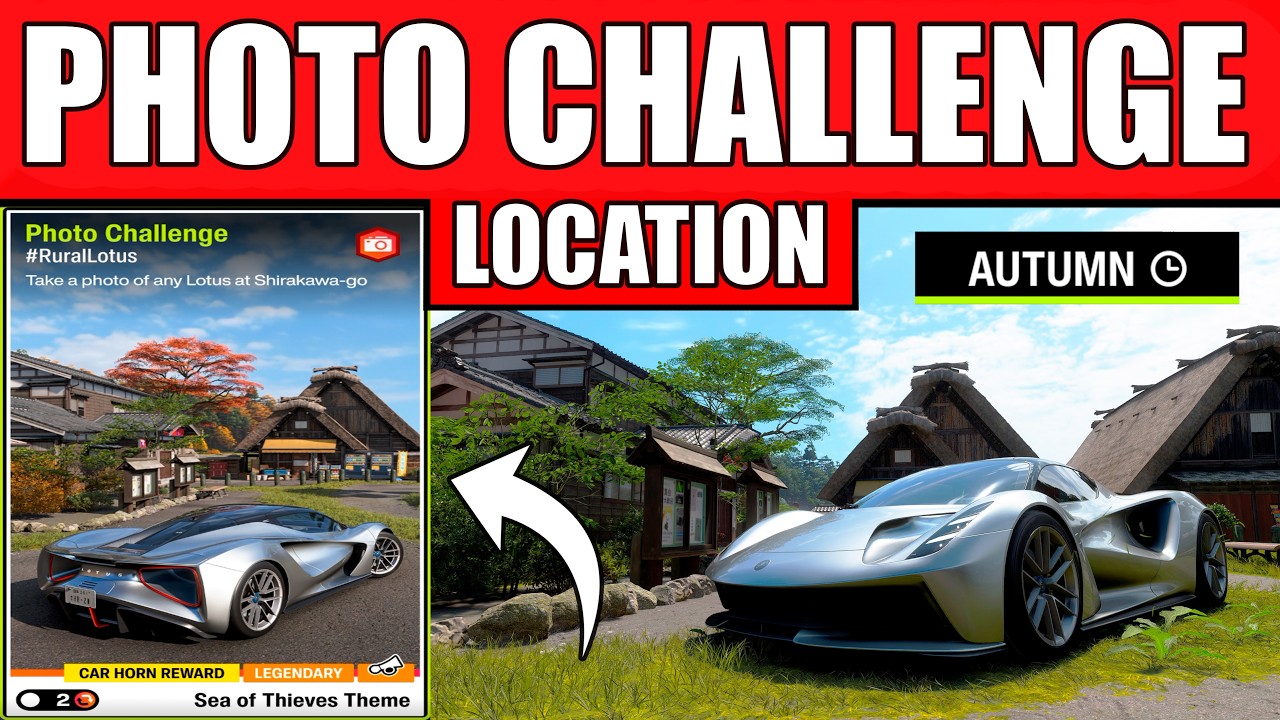 Forza Horizon 6 Photo Challenge #RuralLotus - Shirakawa Go Exact Location (Autumn Season)