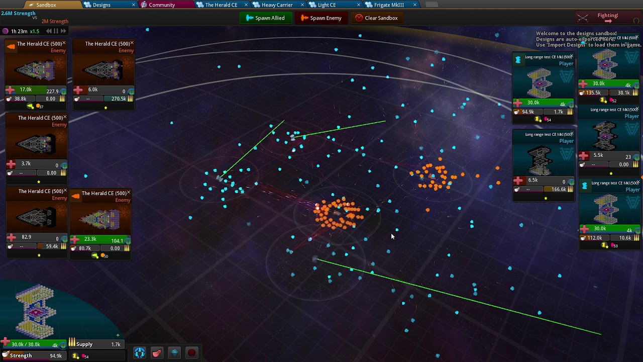 Star Ruler 2 new ship design 5v5 combat test