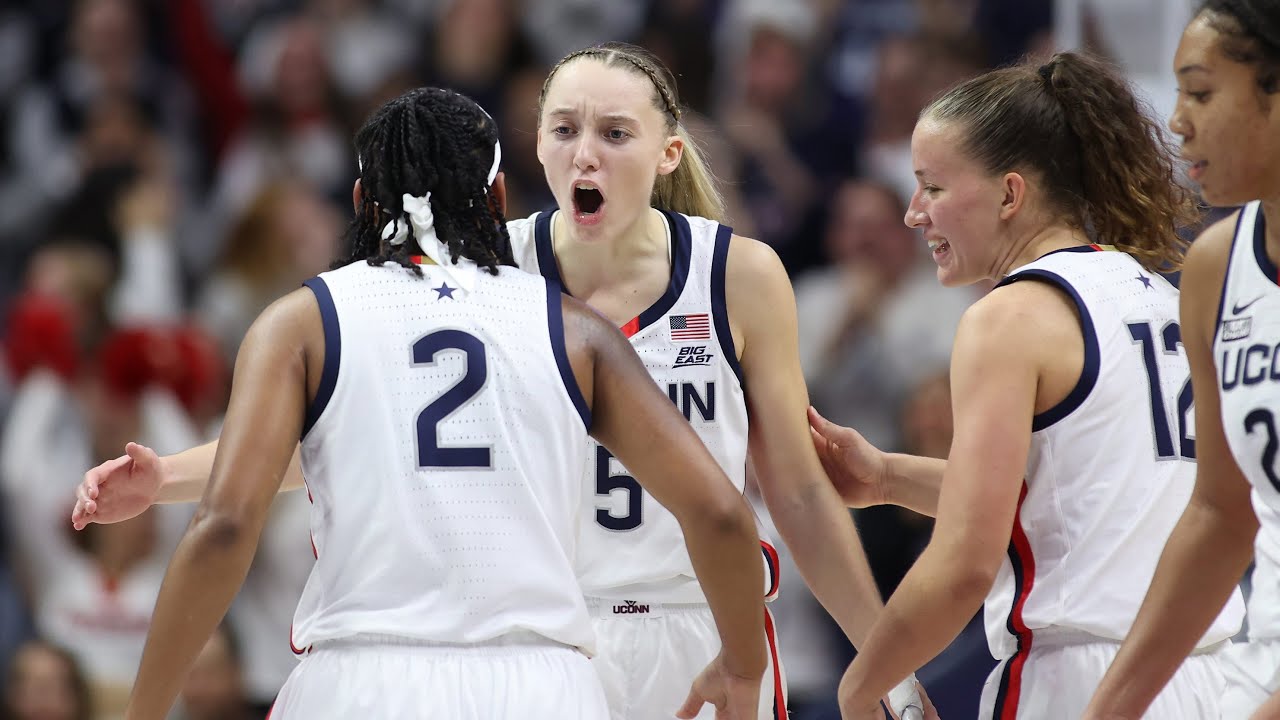 Paige Bueckers, KK Arnold, Aubrey Griffin: UConn women's basketball postgame (Maryland) - 11/16/23
