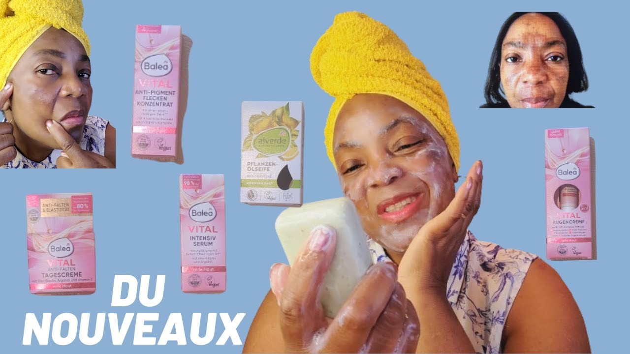 Tuto complet, exfolier et crème Balea  Vital:Anti-tâches,rides à vitamin E,Arganöl,Vital-Elastin.