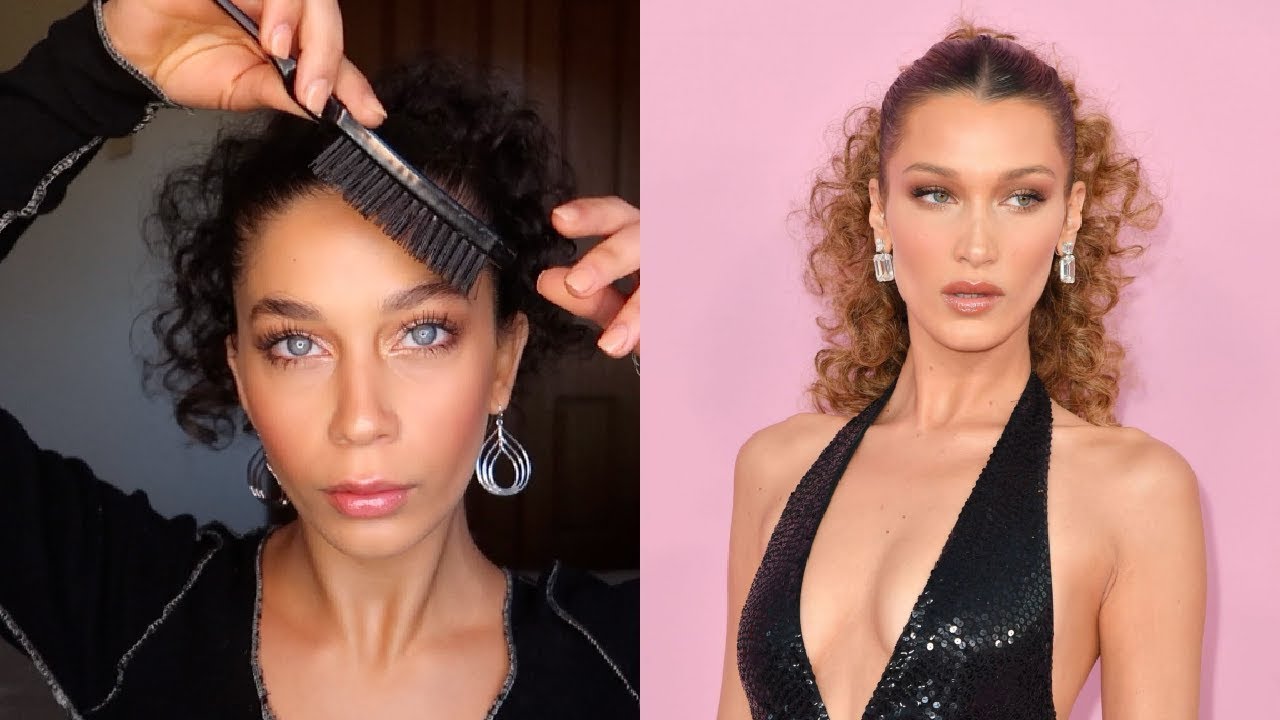 HOW TO GET BELLA HADIDS CDFA LOOK | Natural curly hair & makeup tutorial | JAYME JO