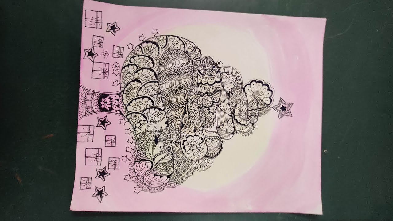 Christmas 🎄#tree#mandala#zentangle#art#drawing#trends#viral#vloggers#youtubers#by#artlegends#🎄🎨⭐💥🖌️🎁