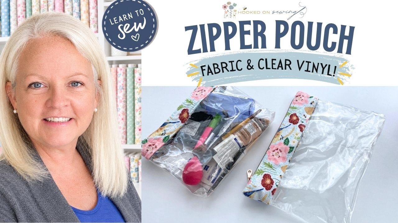 Learn to Sew a Fabric and Clear Vinyl Zipper Pouch | Sewing tutorial | Janome 8200QCP Sewing Machine