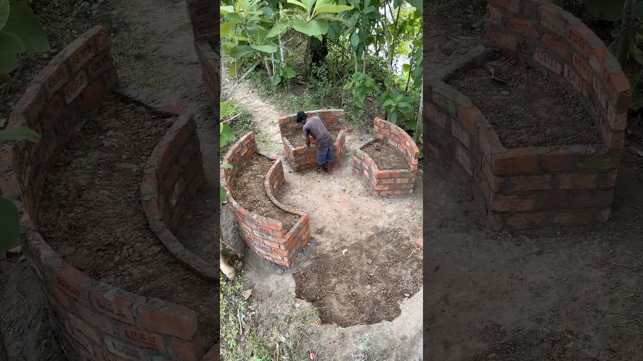 Handmade bricks lounge for relaxing in outdoor 🏞️ #shorts #outdoor #relex #lounge #cementcraft