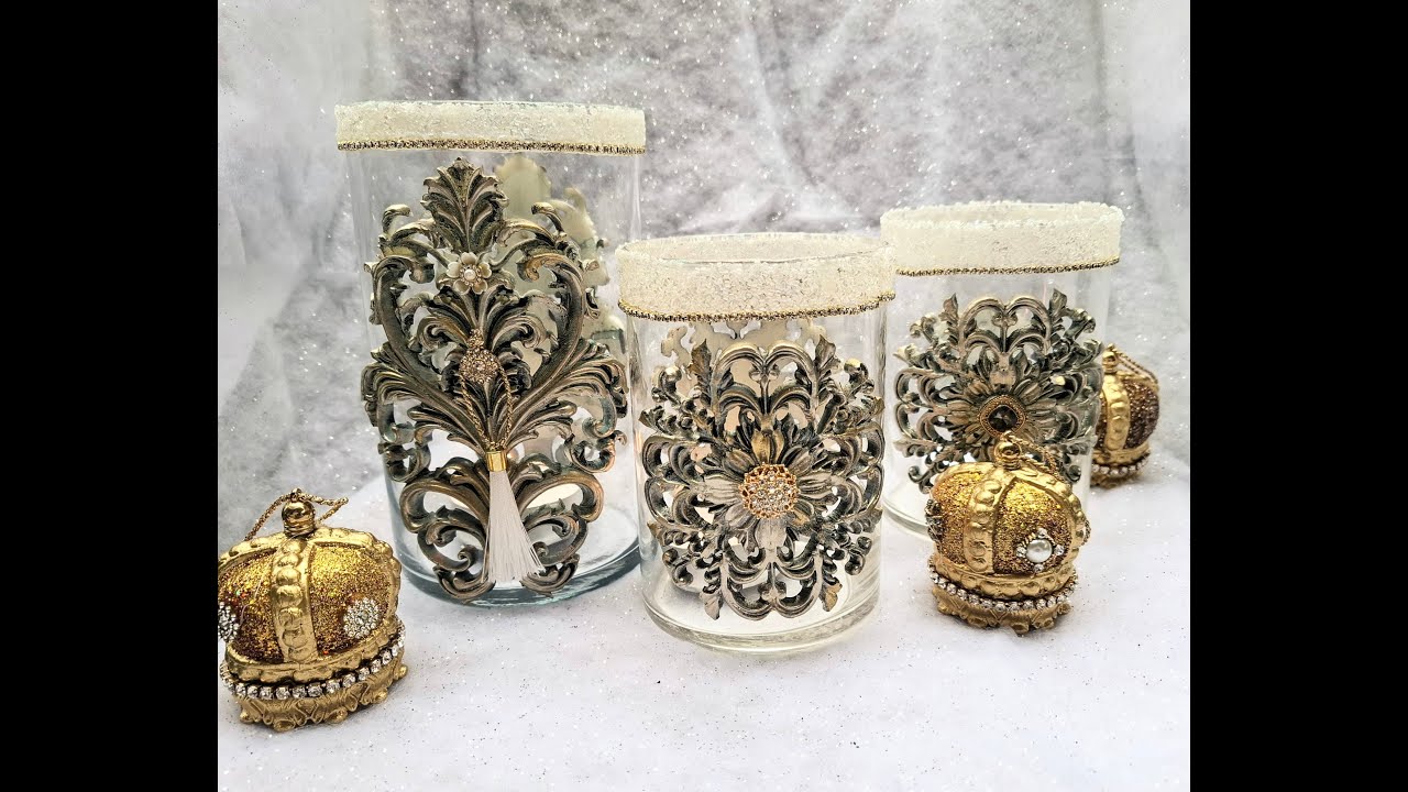 Anleitung Winter Windlichter - Instructions for winter lanterns