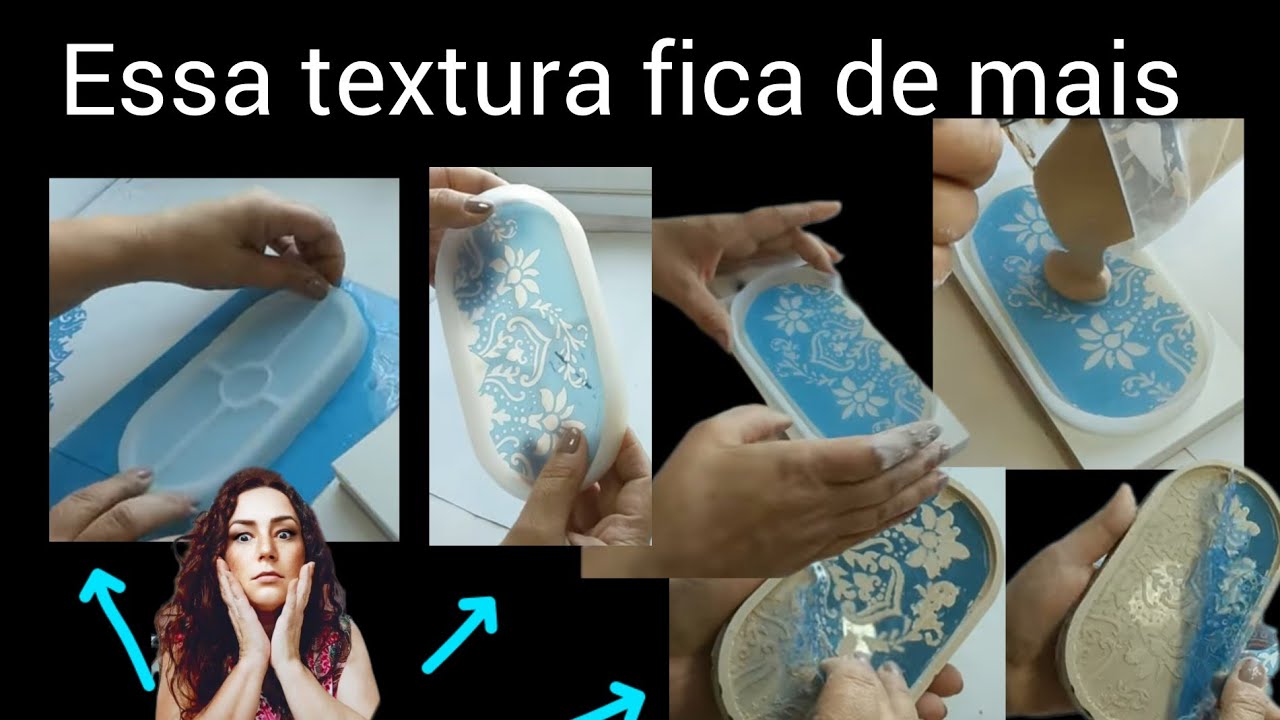 COMO FAZER BANDEJA COM GESSO /faça você mesmo essa textura fica de mais BANDEJA DE CIMENTO BRANCO