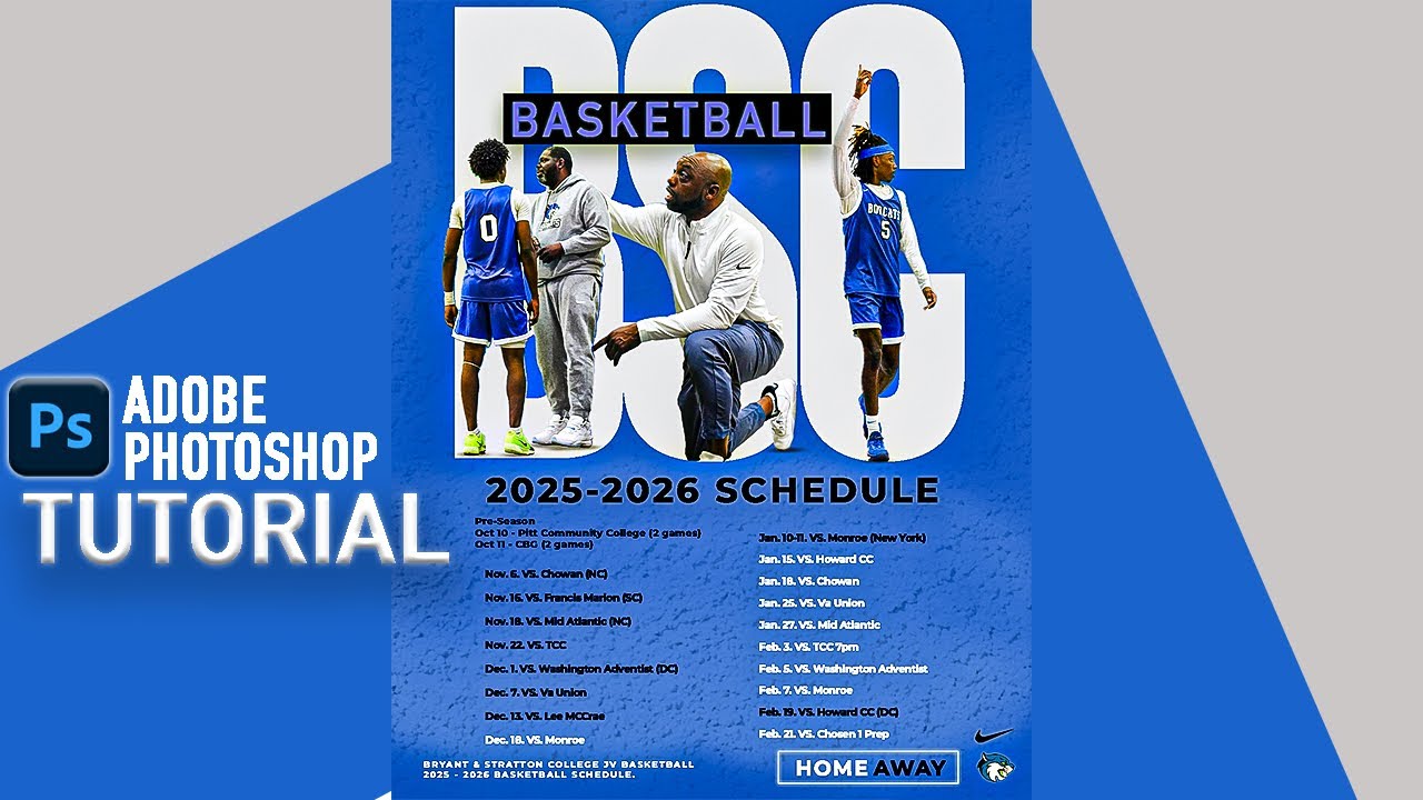 Adobe Photoshop Tutorial: Designing College Basketball Schedule 