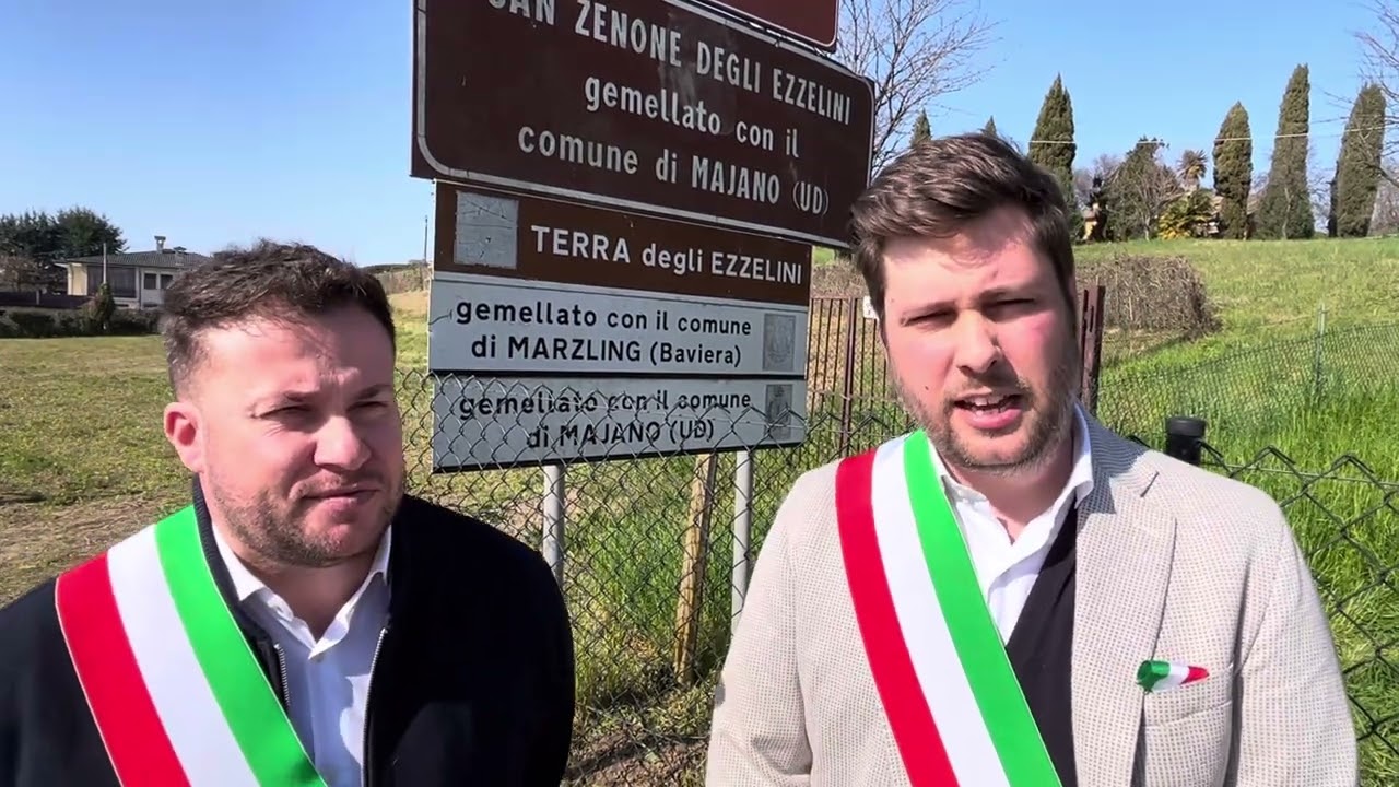 Fabio Marin, sindaco di San Zenone, e Matthew Sommadossi, sindaco di Fonte - Nuova ciclopedonale