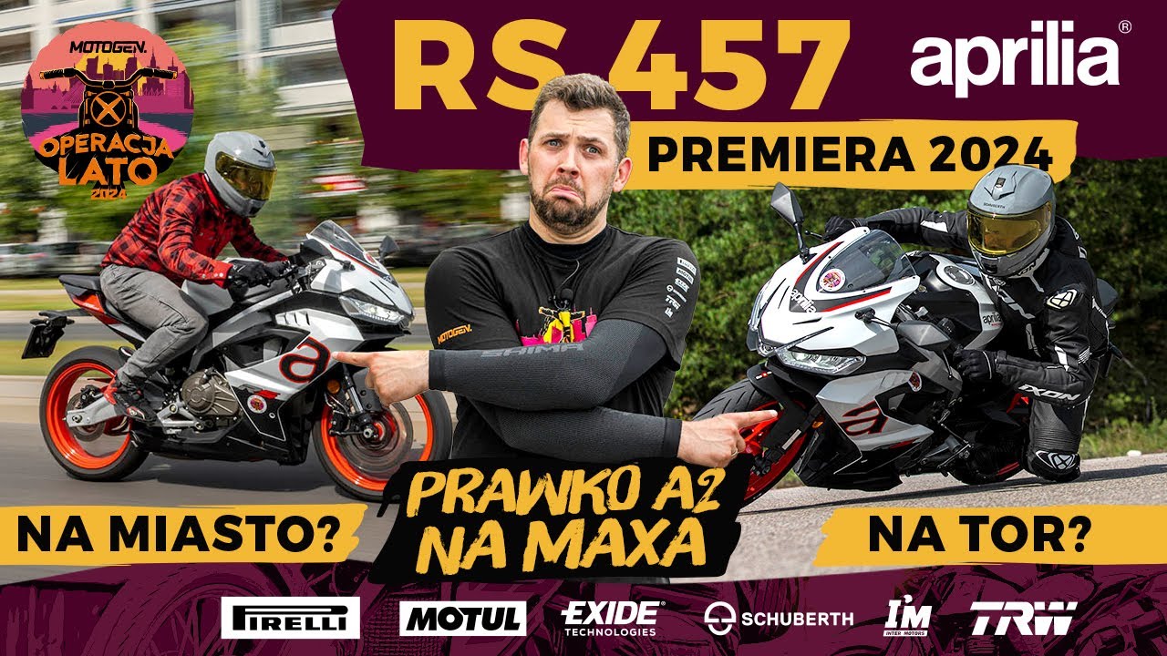 Aprilia RS 457 - najbardziej sportowy motocykl na A2? 🏍️ TEST na torze i na mieście! [Operacja Lato]