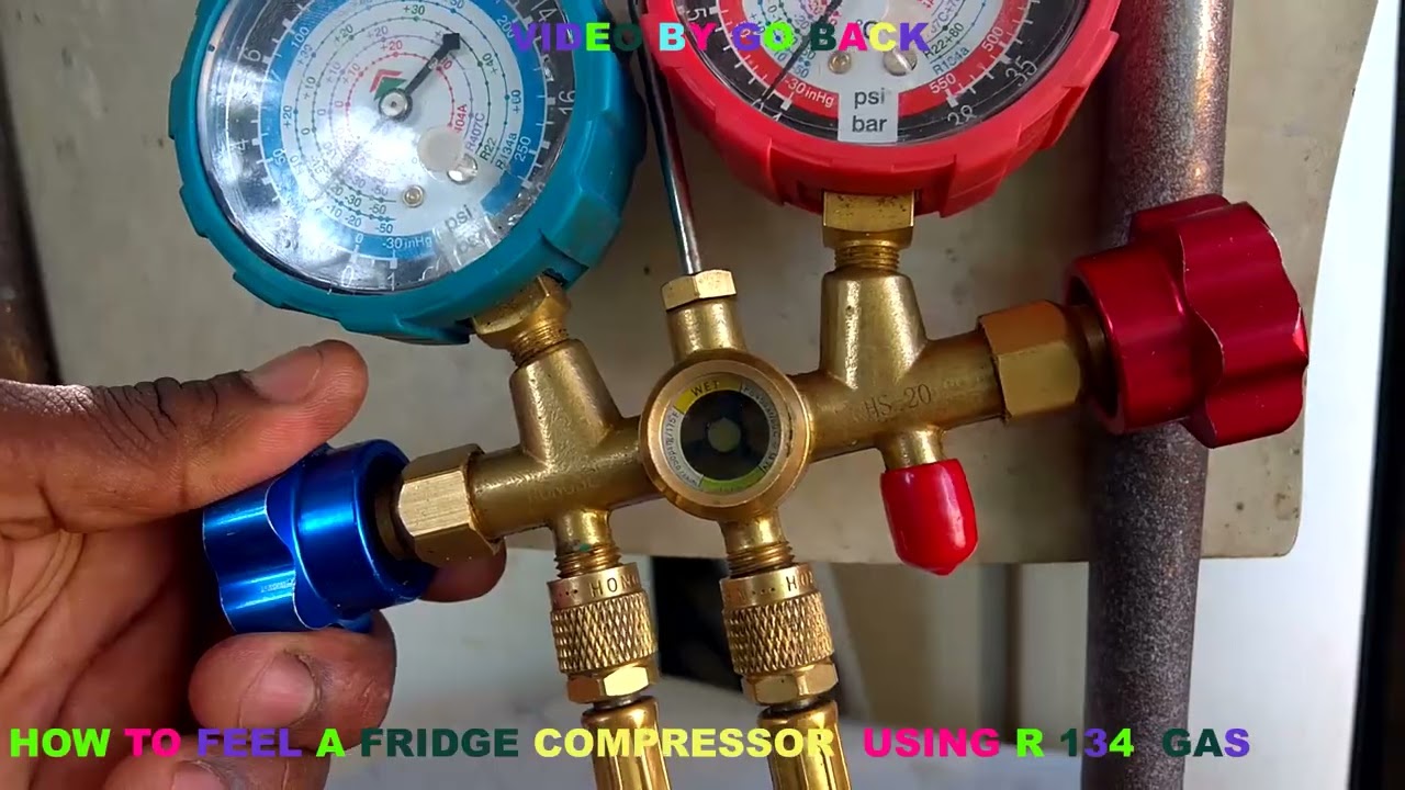 How to feel a gas to a fridge using R134a gas