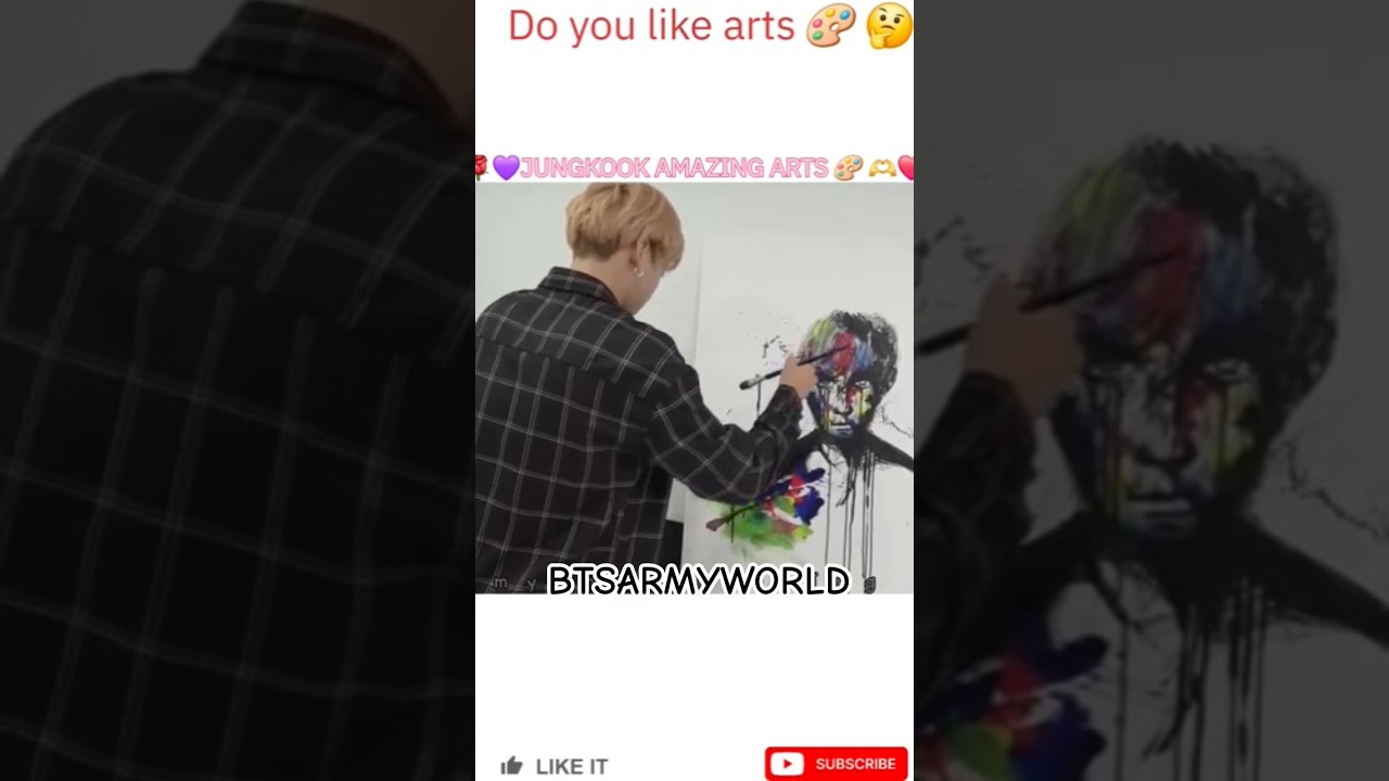 Jungkook amazing arts 🎨💜 do you like it  whatsapp status #bts #army #jungkook