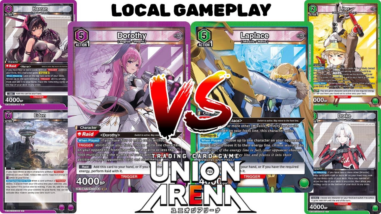 [Union Arena] Local Gameplay–Purple Dorthy vs Green Laplace | Free Play (1/27/26)