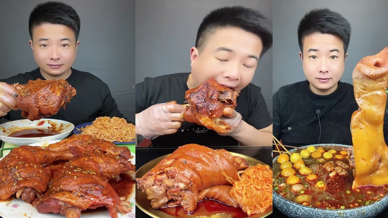 ASMR MUKBANG | SPICY BRAISED PORK BELLY |  EATING SHOW | EATING SHOW | Eat Beef Ribs #food #283