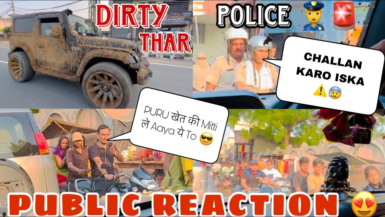 Public Reaction On My Dirty Modified Thar😎 | पूरी गंदी Thar लेके शहर मे Aagya😱 | Crazy Reaction🤯|