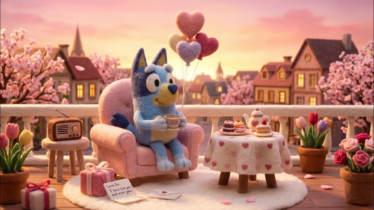 💗 Valentine Coffee with Bluey ☕ Warm Jazzy Lofi for Romantic Vibes & Sweet Love Mood