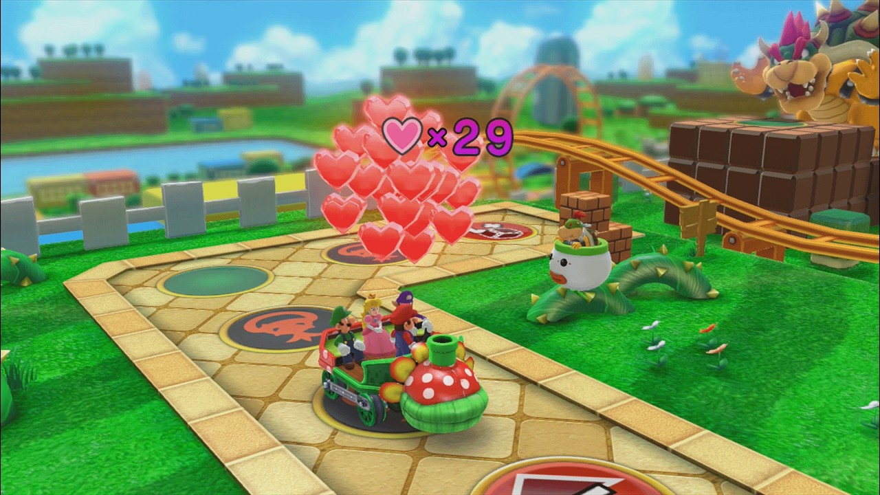 Mario Party 10 - Luigi vs Mario vs Waluigi vs Peach vs Bowser - Mushroom Park