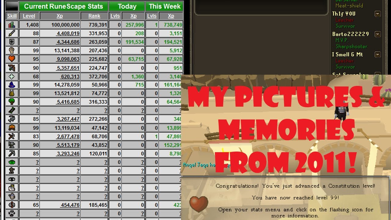 (2011 RUNESCAPE ERA) MY PICTURES & MEMORIES #5